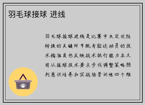 羽毛球接球 进线